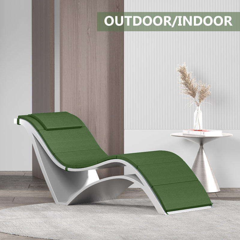 Coussin de chaise longue d'extérieur L 72 po x l 21 po x P 1,18 po (ensemble de 4), 44" W x 21" D, Vert