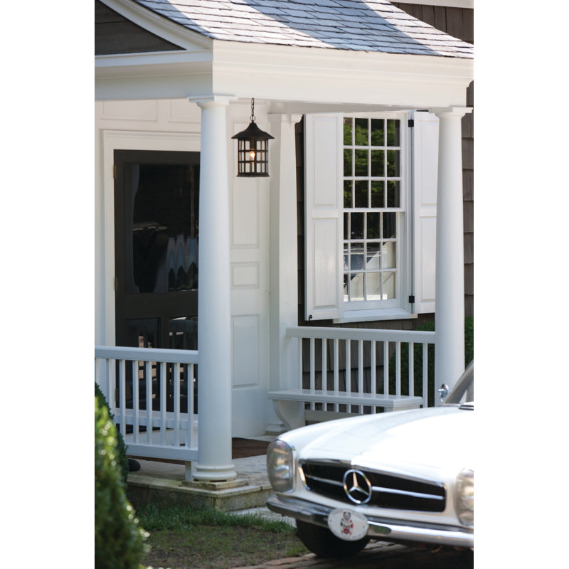 Black Aluminum Outdoor Wall Lantern with Clear Seedy Glass
