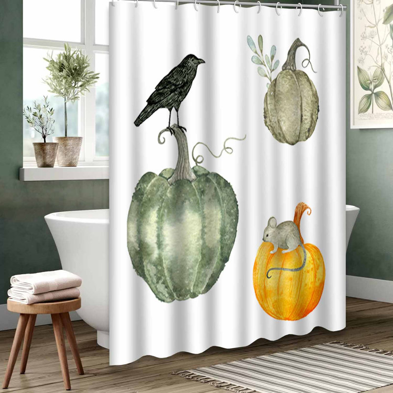 Rideau de douche orange imperméable, rideaux de douche pour la salle de bain avec 12 crochets, L 72 po x l 78 po