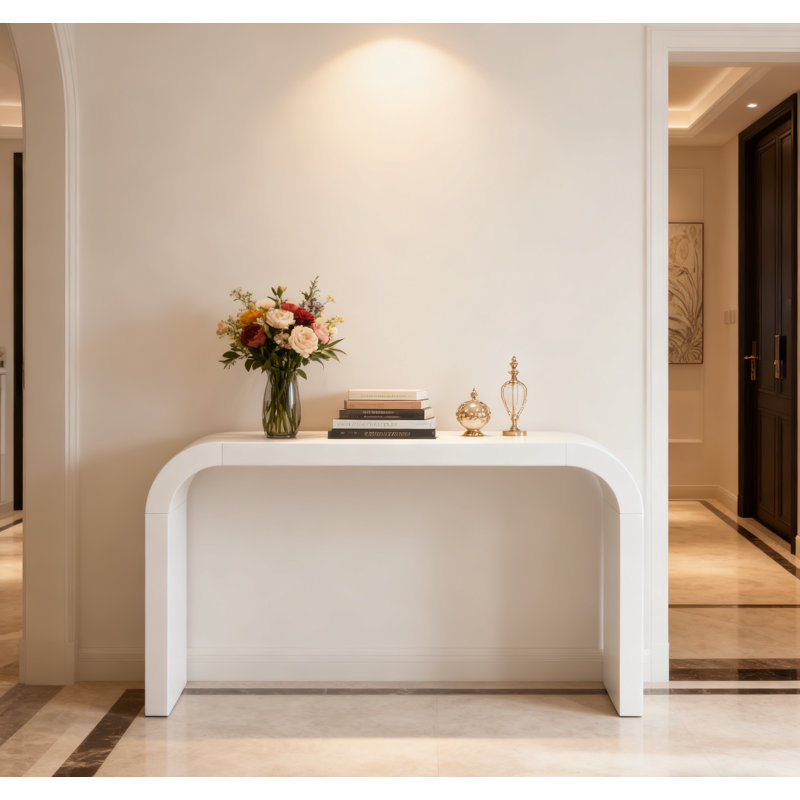 Modern Minimalist Console Table, Elegant And Versatile Design, Perfect For Living Room, Hallway, And Bedroom, Sturdy And Stable Frame,white