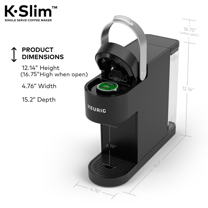 Keurig K-Slim Single Serve K-Cup Pod Coffee Maker, Multistream™ Technology, Black