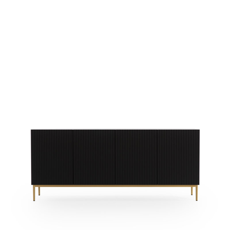 Sideboard 200 4D, Black/Gold