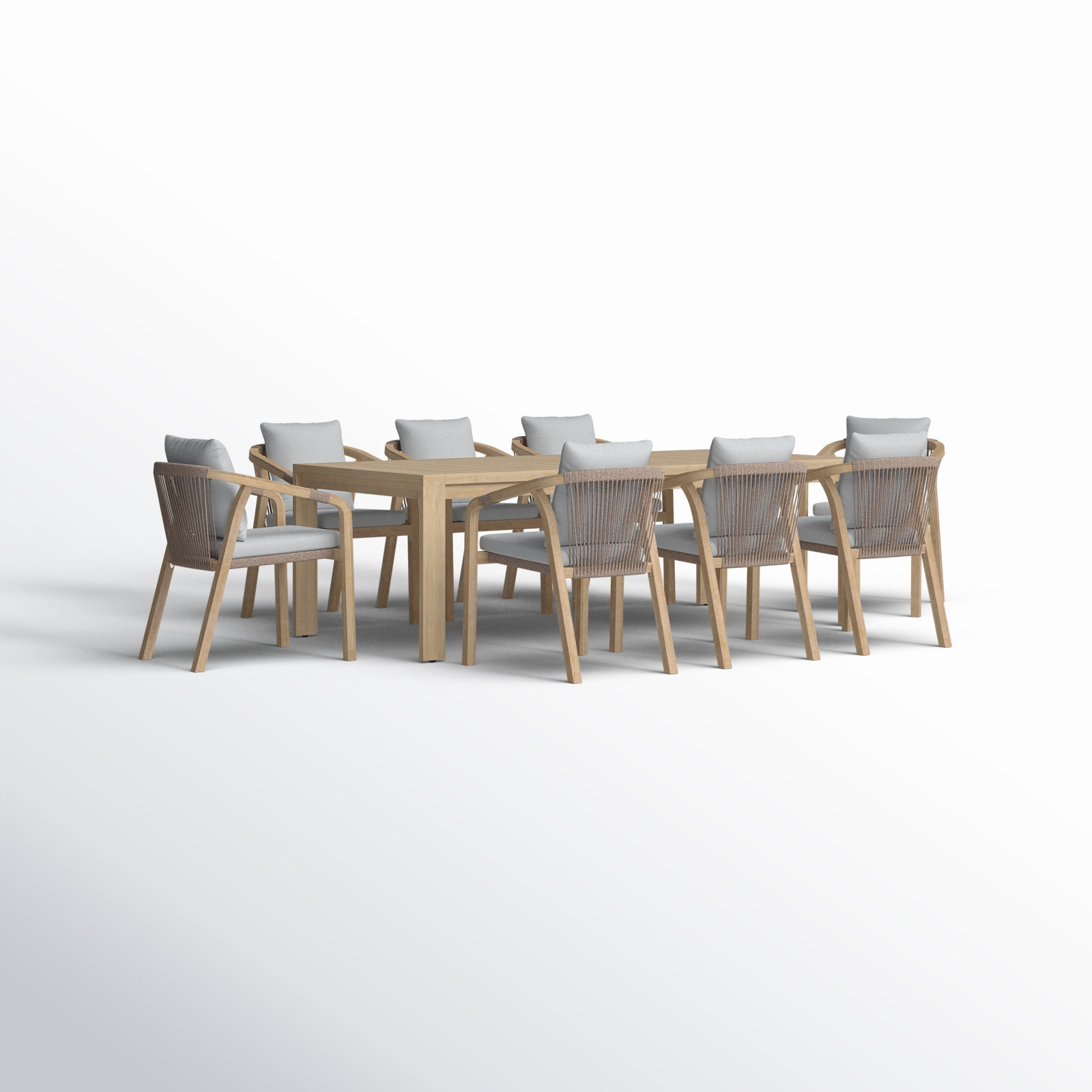 Joly 87" Acacia Patio Dining Set, Brown