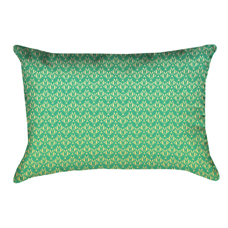 Housse de coussin Katelyn Elizabeth, Vert / Jaune, Simili suède