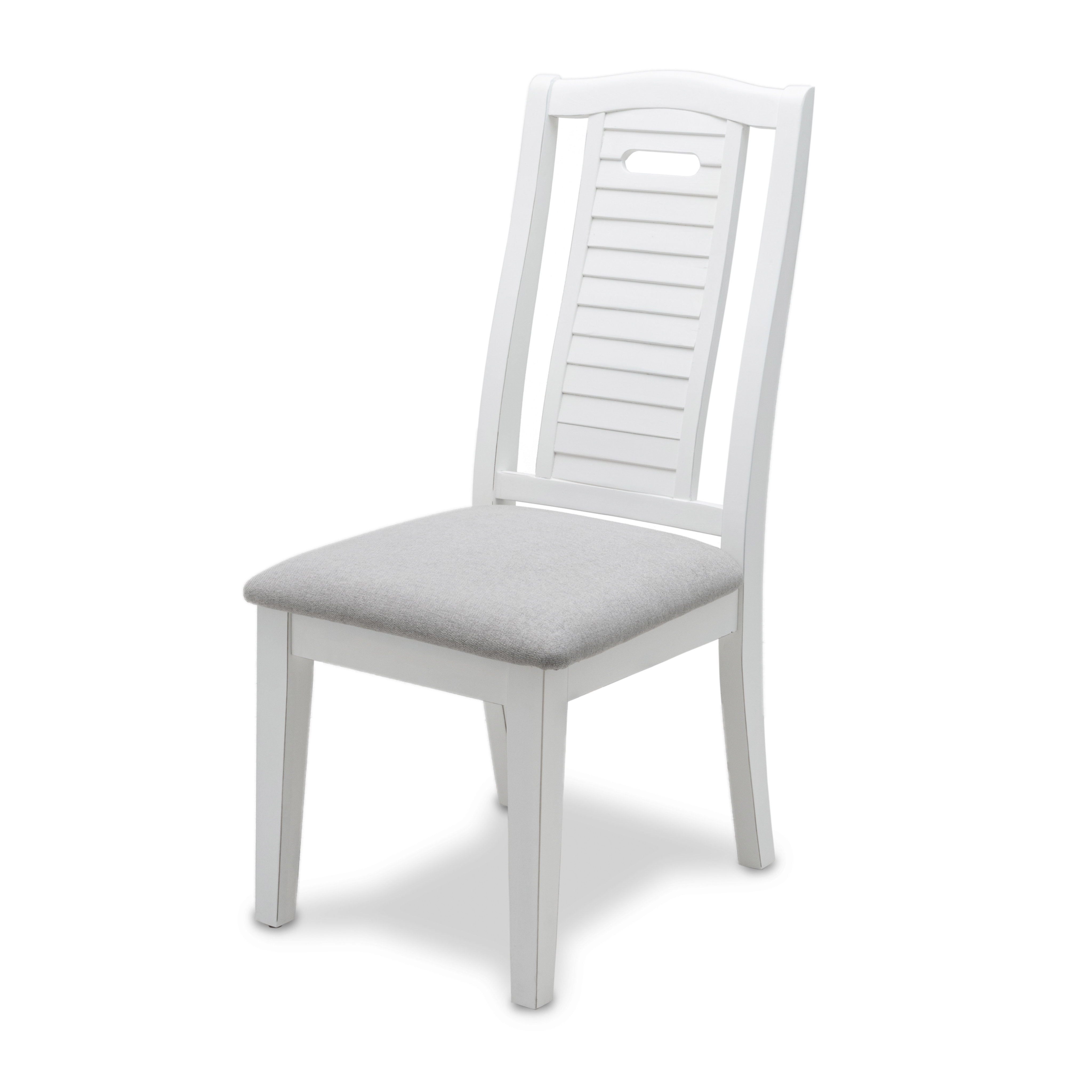 Gracie Oaks Jamyrion Solidwood White Coastal Dining Chair with Grey ...