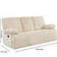 Velours côtelé manuel inclinable à 6 places, beige, conception murale pour petits espaces, coussins larges et hauts, compact, confortable