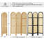 Paravent de 5,6 pi en bois de pin et rotin tissé à la main - Paravent autoportant de style minimaliste moderne japonais-742252949-744256655