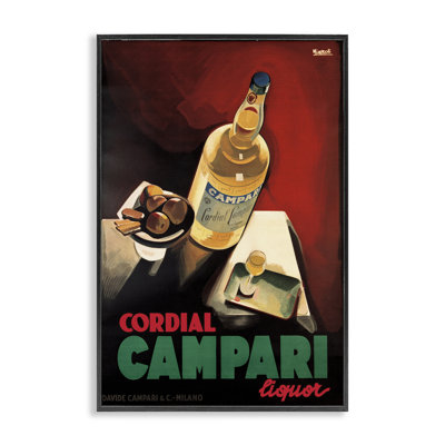 Giclée vintage encadrée de vin Campari, design par Marcus Jules