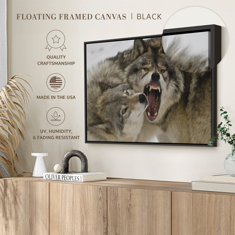 " Wolf Fight Wall Art ", 9" H x 13" W