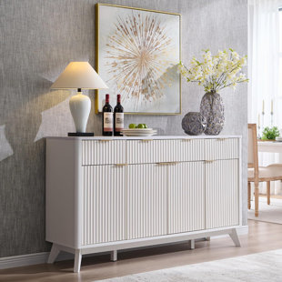 Groove Buffet Side Cabinet With Storage Cabinet