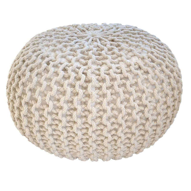 Iyana 55cm Wide Pouf Ottoman, White
