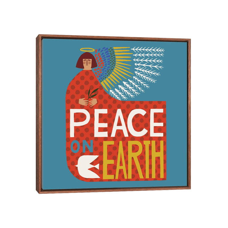 Peace Peace - reproduction d'art murale - toile encadrée, Brun, Impression encadrée sans passe-partout, H 18 po x l 18 po