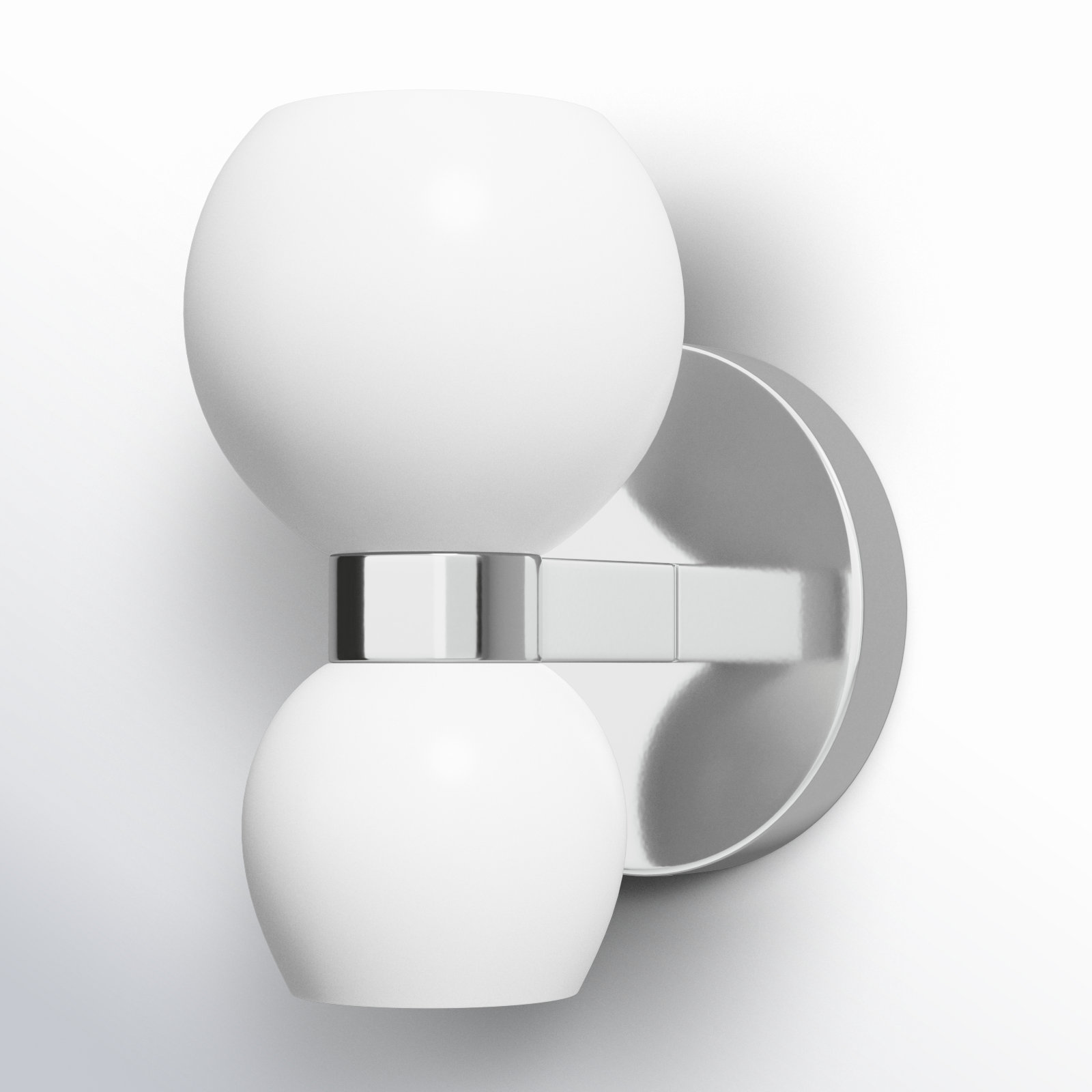 Londyn 2 Light Glass Dimmable Armed Sconce, Polished Nickel