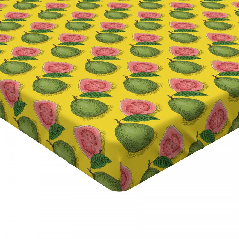 Microfiber Fitted Sheet, Queen Fitted Sheet, Yellow/Green, Guava