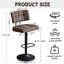  Tabouret de bar pivotant à hauteur réglable, ensemble de 2 tabourets de bar à hauteur de comptoir, tabourets de bar rembourrés en tissu avec dossier pour îlot de cuisine, Home Bar, brun-123406825