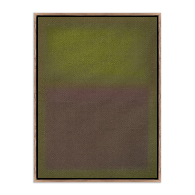 Composition Deep Painting by Charles Stuart, 40" H x 30" W x 2" D, Green, Dark Brown