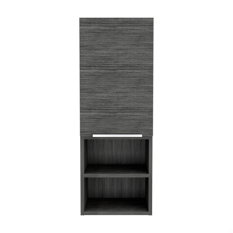 Armoire à pharmacie Milano, miroir à six tablettes extérieures, Gris