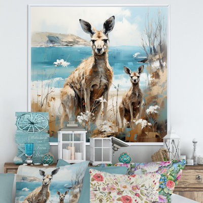 «Kangaroo Family In Australie Coast I», reproduction sur toile