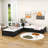 Twin Size 2 Drawers L-shaped Platform Beds with Trundle and Built-in Table-79433331