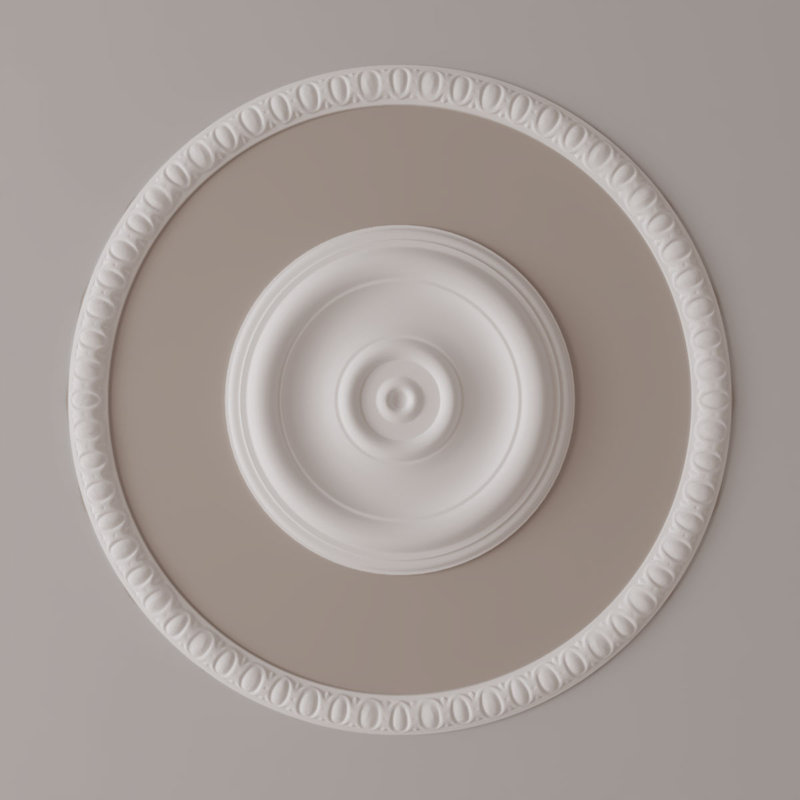 Ensemble d'anneaux de plafond Middlesborough, H 22,75 po x l 22,75 po x P 1 po, Simple (1/4 d'un cercle complet)