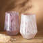 Vase | Vase blanc en verre Hurricane Centre de table décoratif moderne | 7 x 7 x 10 po-180541752