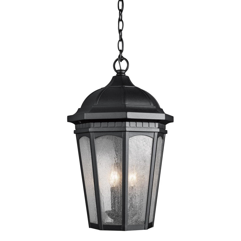 Lanterne suspendue d'extérieur 3 lumières Flinders, Noir texturé