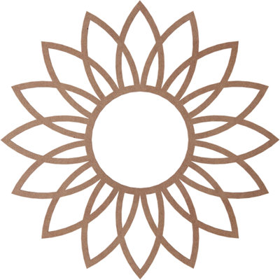 Médaillon de plafond 36 "x 36" x P 13 7/8 "x T 3/8" en bois de marguerite, chêne rouge