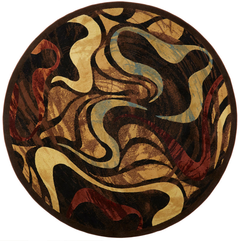 Roclin Abstract Indoor Rug, Round 5'2"