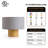 10 in. Natural Table Lamp with Grey Round Shade and Touch Switch