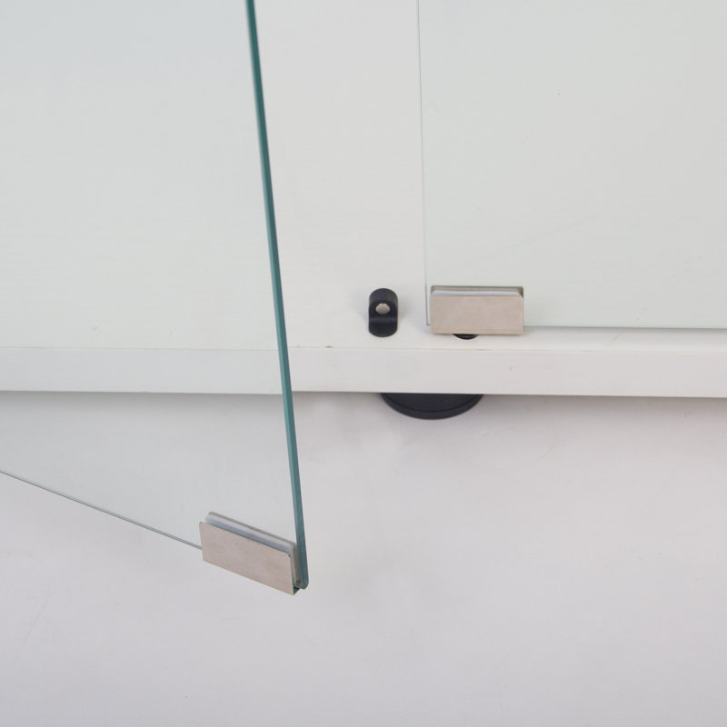 Vitrine 2 couches en verre avec 2 portes, vitrine, Blanc