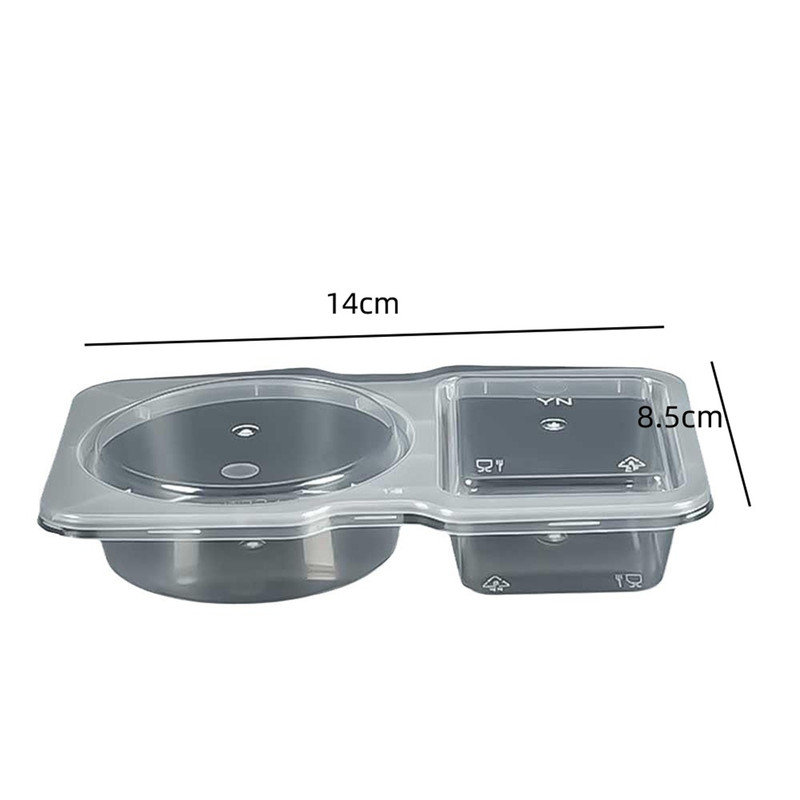 Contenants à collation réutilisables - Contenant à condiments à double compartiment avec couvercle, pots de trempage portables pour sauces