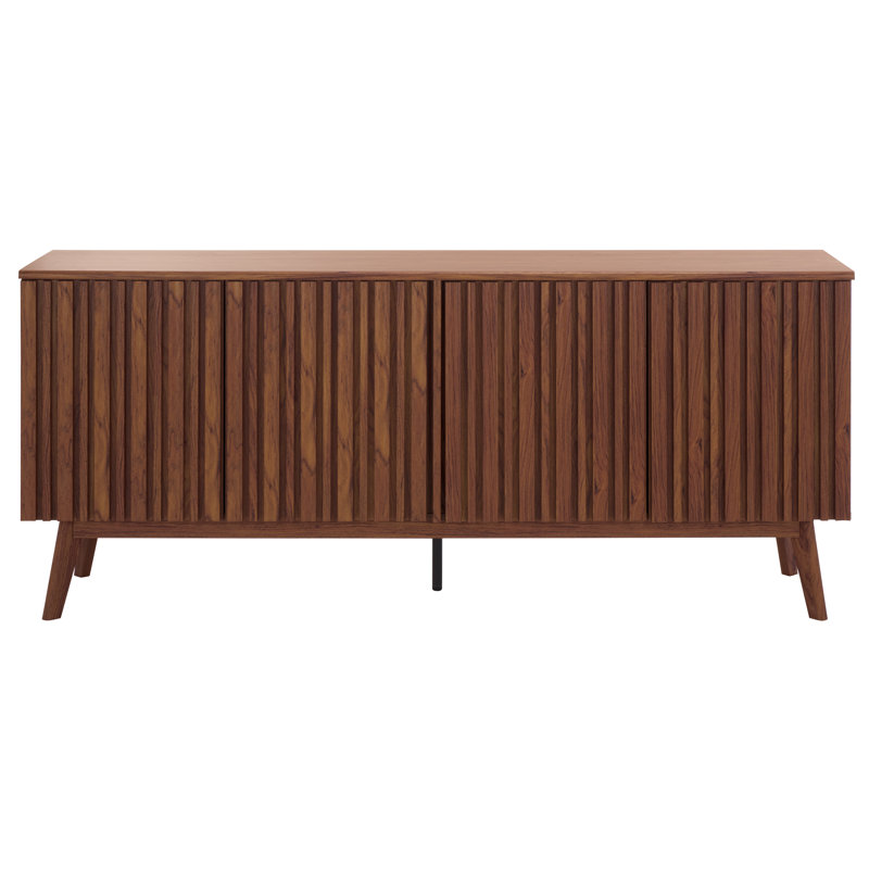 Helena Large 4 Door 4 Shelf Media Stand, Walnut