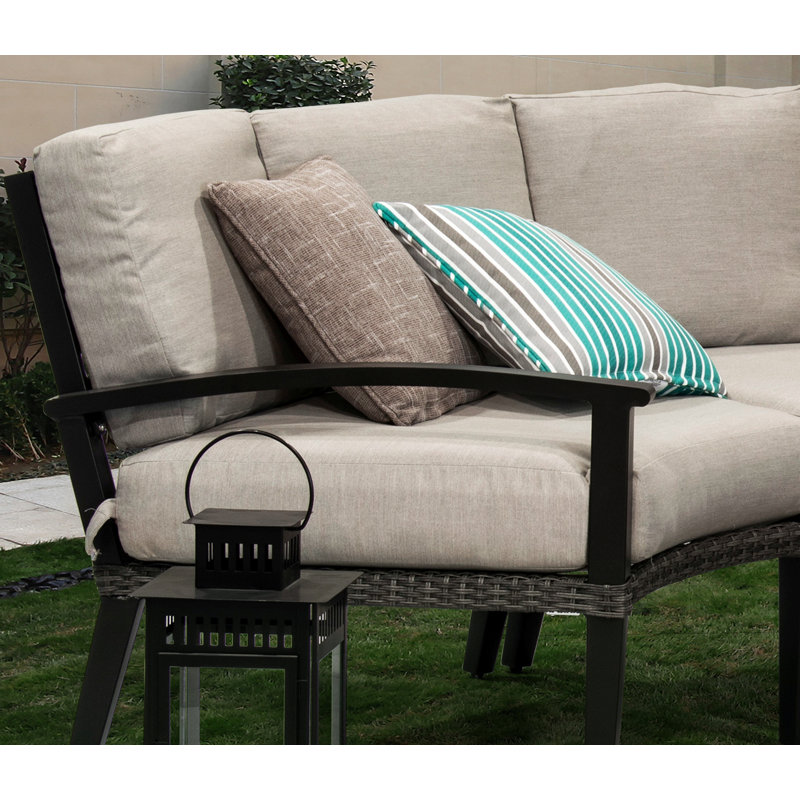 Ensemble de housse de coussin d'extérieur carré, Bleu / gris