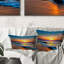Bright Sunset Of Waves Breaking At The Shore - Coussin décoratif imprimé nautique et côtier-2008364502