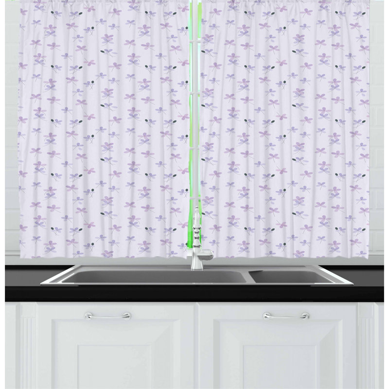 Floral Tailored Kitchen Curtain