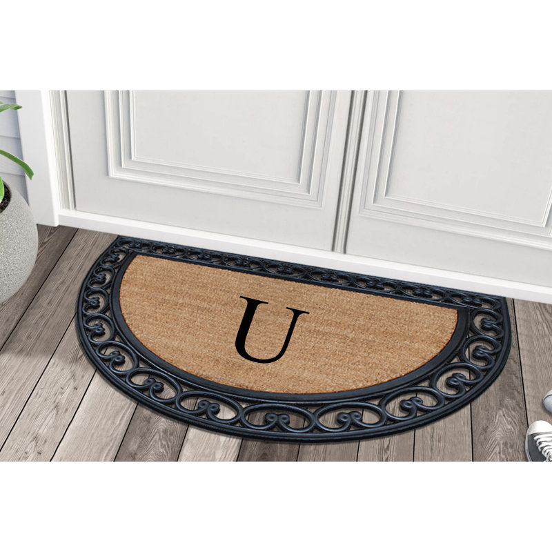 Vanslyke Non-Slip Doormat for Outdoor Entrance Front Door Mat 48" x 30" Semicircular, U