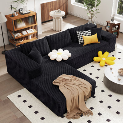 Seren Boneless 106" Cloud Sectional Couch With L-shape Chaise, No Assembly Required, Modern Modular Sofa With Deep Seat, Upholstered Couches For Living Room Bedroom, Plush