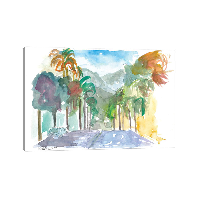 Santa Barbara California Street Scene by Markus & Martina Bleichner - Wrapped Canvas Gallery-Wrapped Canvas Giclée