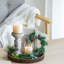 Plateau de service en bois rustique 4 pièces: plateau décoratif rond en bois Butler