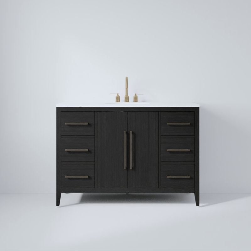 Alsup 48'' W Single Vanity, Dark Weathered Oak