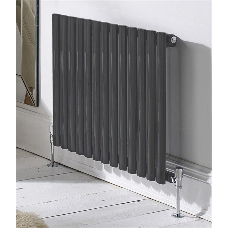 Krysta Vertical Oval Panel Radiators, White, 23.6cm H x 30.7cm W x 2.2cm D