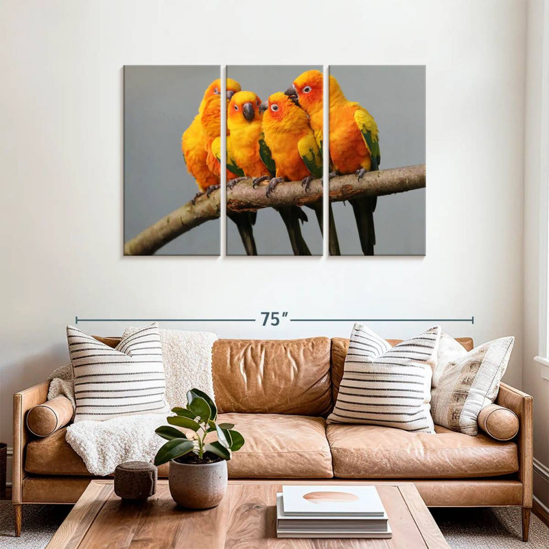 Brampt Wild Sun Parakeets, 36" H x 57" W