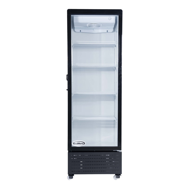 Black 23" Glass Door Commercial Display Refrigerator Cooler, 10 cu. ft.