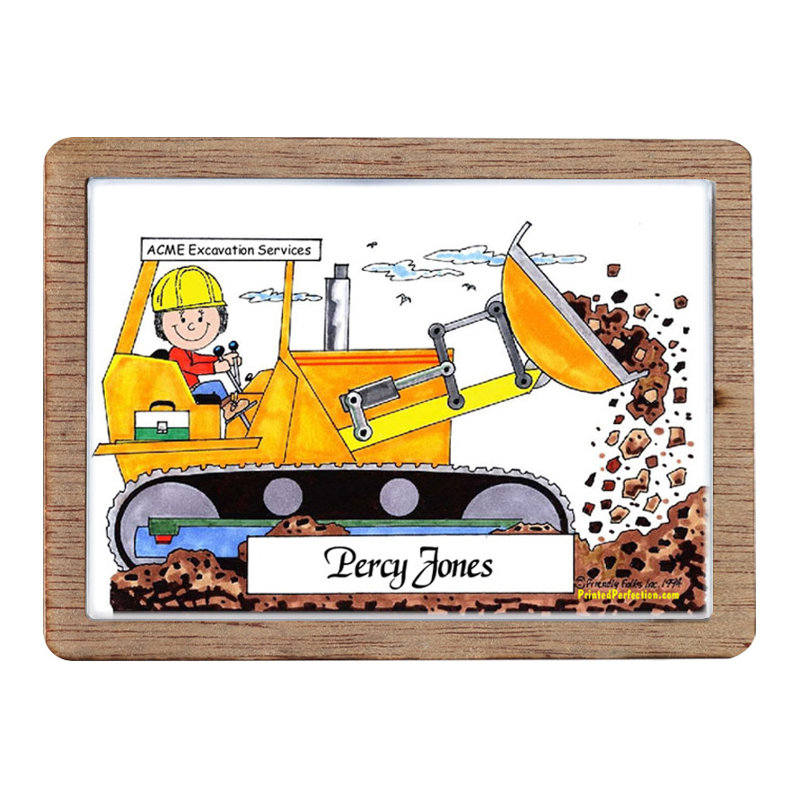 Personalized Bulldozer Operator - Female Wooden Magnet - Great Gift!, Oui