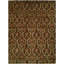 Wool Damask Area Rug in Brown-17655276