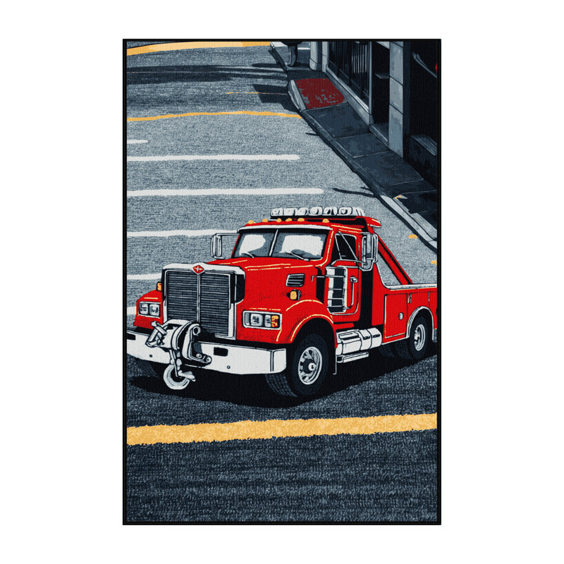 Tapis de transport gris lavable à la machine, Rectangle 7 pi x 9 pi
