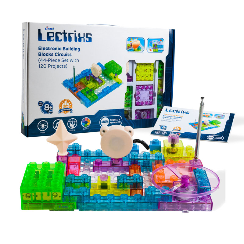 Ensemble de blocs de construction électroniques avec circuits 44 lumières Lectrix