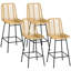 Tabourets de bar en rotin 26 po, tabourets de bar Boho, jaune-1990118416