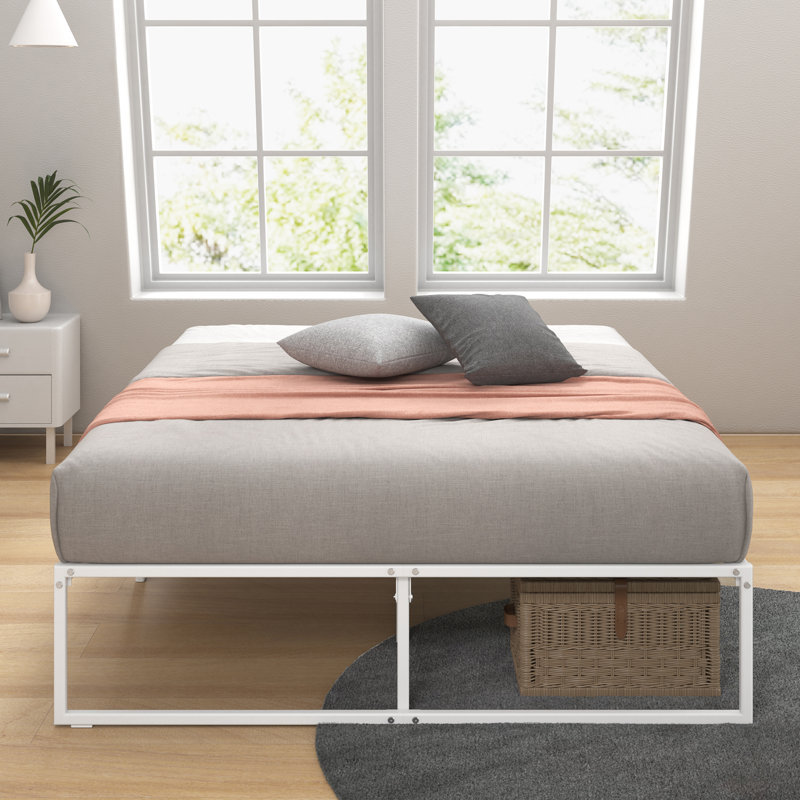 Corbe Platform Bed, Double (4'6), White