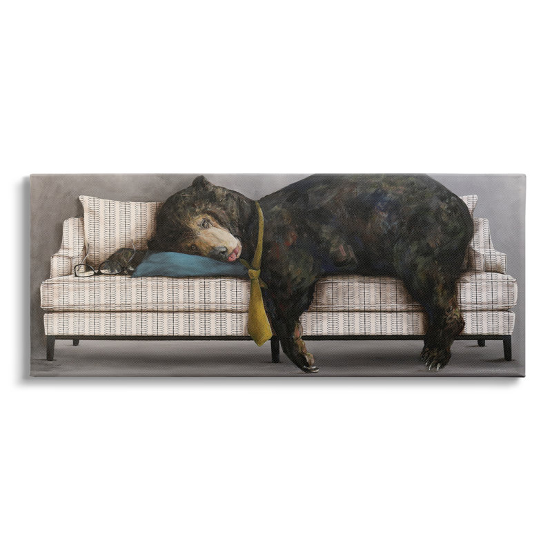 Art mural tendu sur toile tendue, "Papa Bear", H 17 po x l 40 po x P 1,5 po